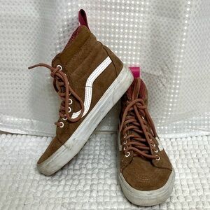 Vans Brown High-Top Sneakers with White Stripe
